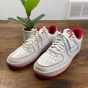 NIKE 9.5 air force 1 low red white mens GS university sneaker tennis shoe mens